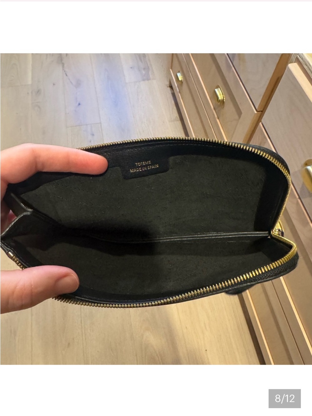Toteme Black Leather Zip Pouch Gold Hardware - Picture 8 of 12